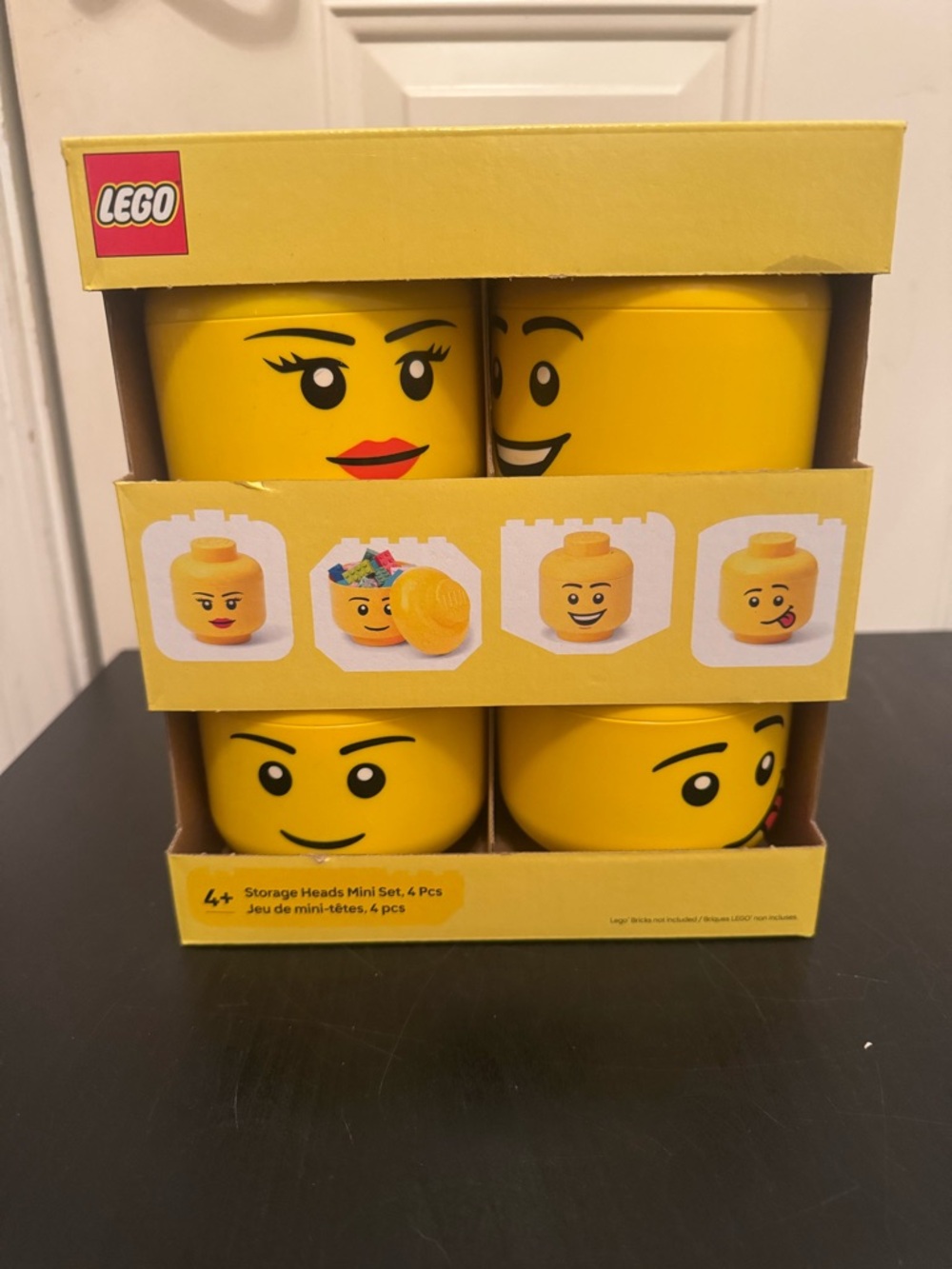 LEGO Set Of 4 Storage Mini Heads NEW